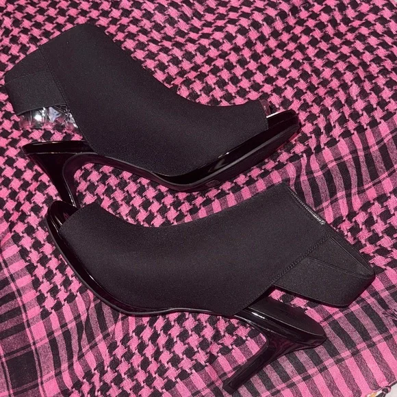 Life Stride Velocity Memory Foam Black Women's Heels Size 9.5 Peep Toe Booties - Picture 4 of 15